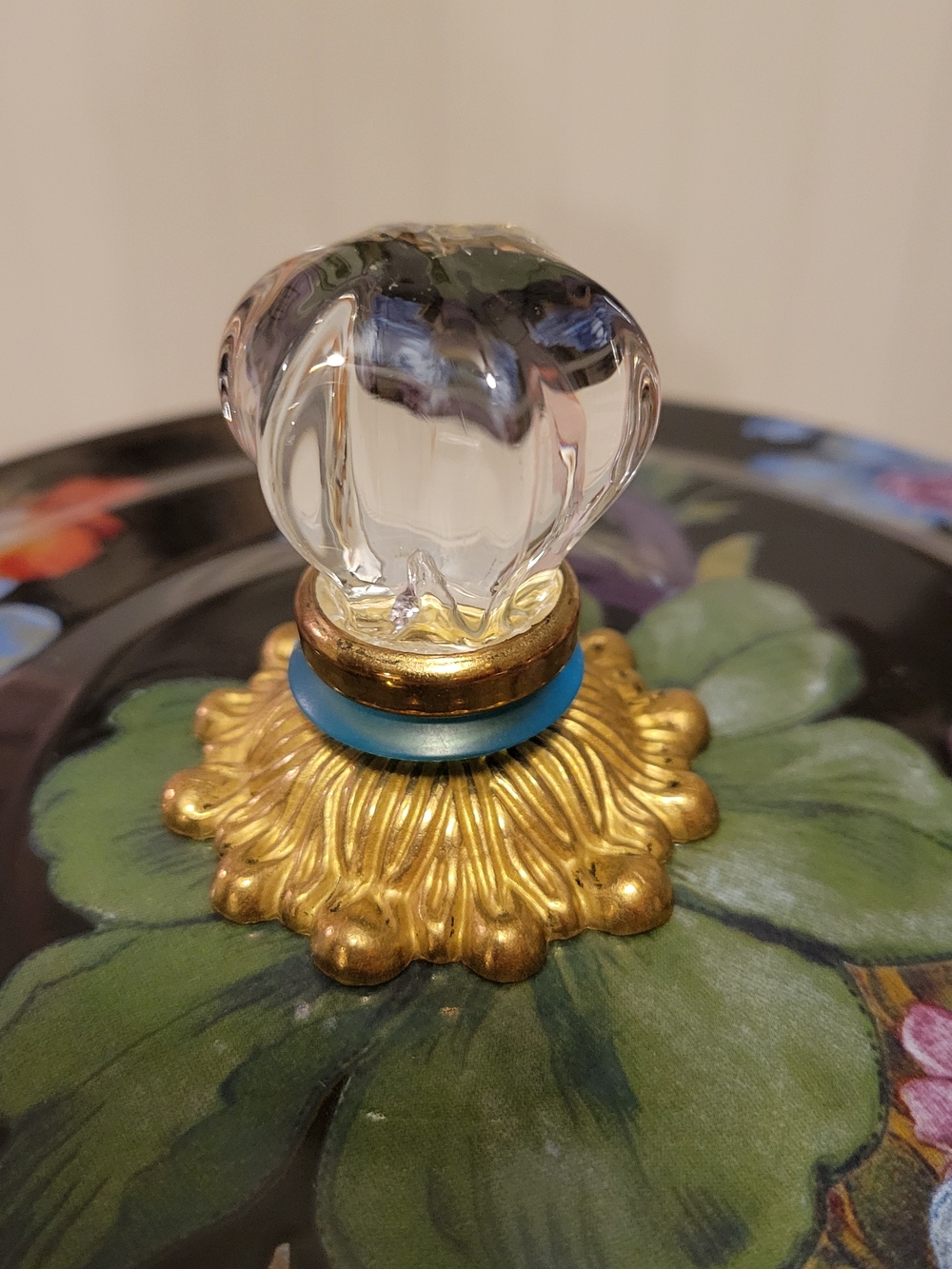 MacKenzie-Childs Black Floral Cake Dome with Glass Knob (Dome Only) - Picture 5 of 7